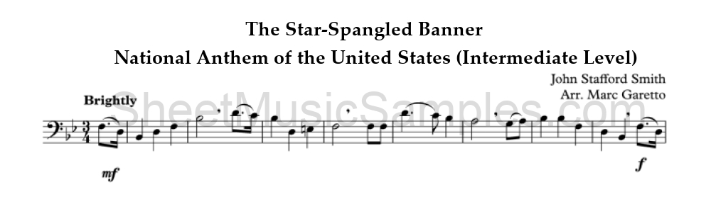 The Star-Spangled Banner - National Anthem of the United States (Intermediate Level)