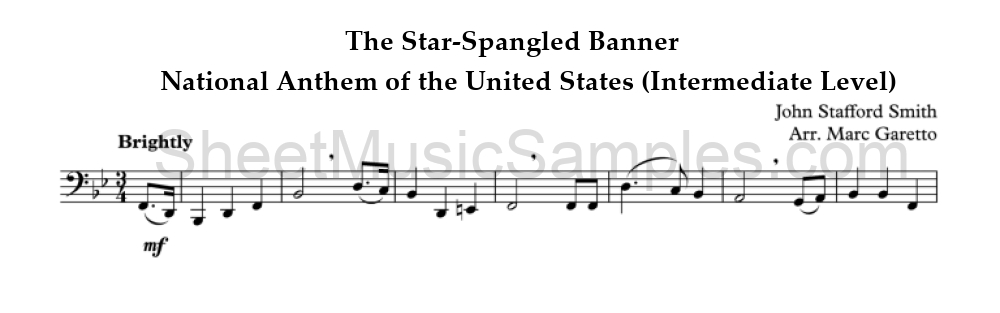 The Star-Spangled Banner - National Anthem of the United States (Intermediate Level)