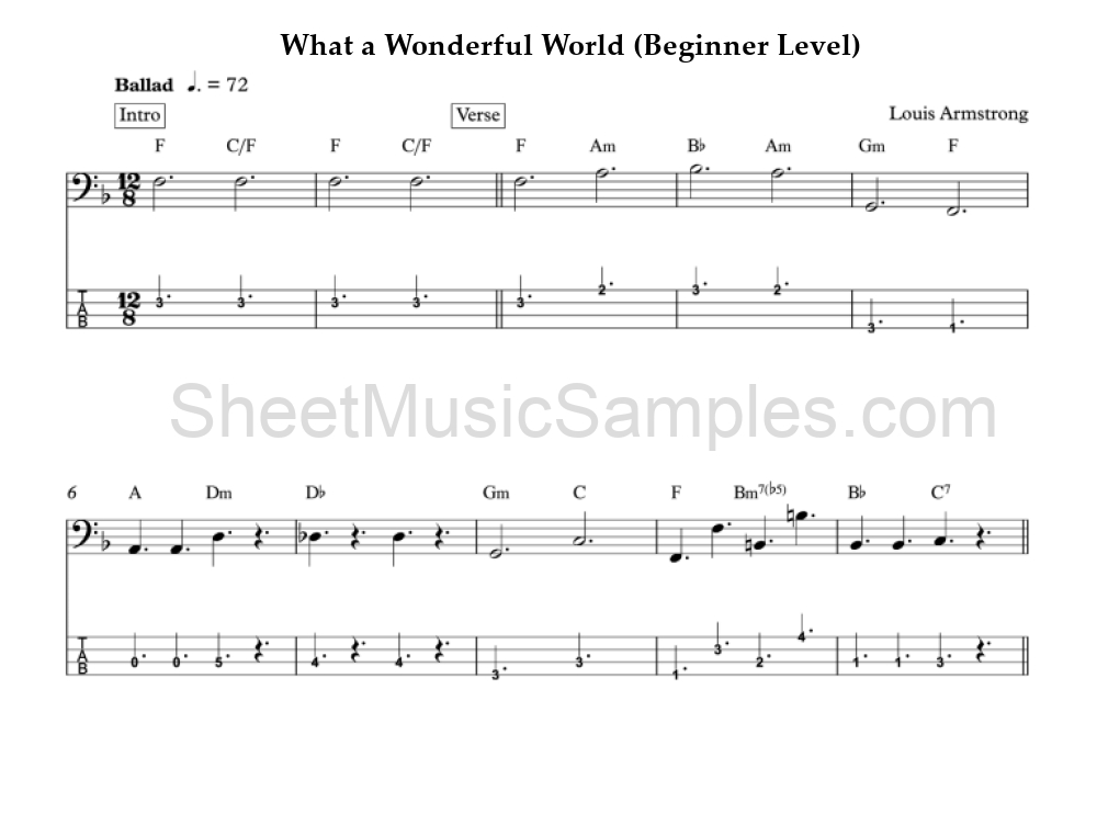 What a Wonderful World (Beginner Level)