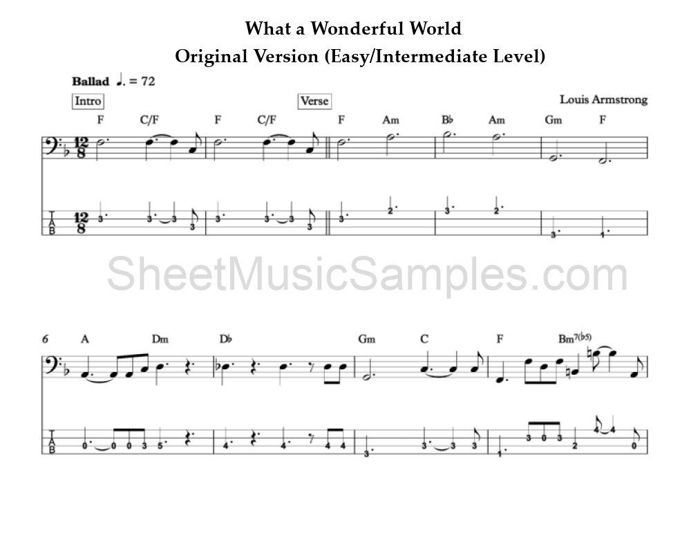 What a Wonderful World - Original Version (Easy/Intermediate Level)