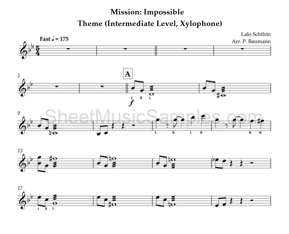 Mission: Impossible - Theme (Intermediate Level, Xylophone)