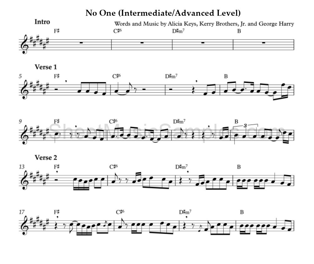 No One (Intermediate/Advanced Level)