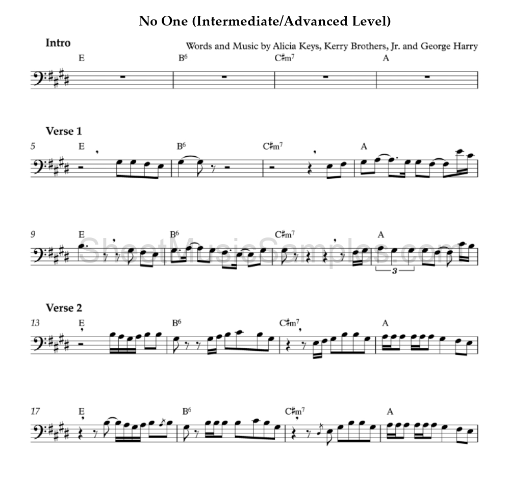 No One (Intermediate/Advanced Level)