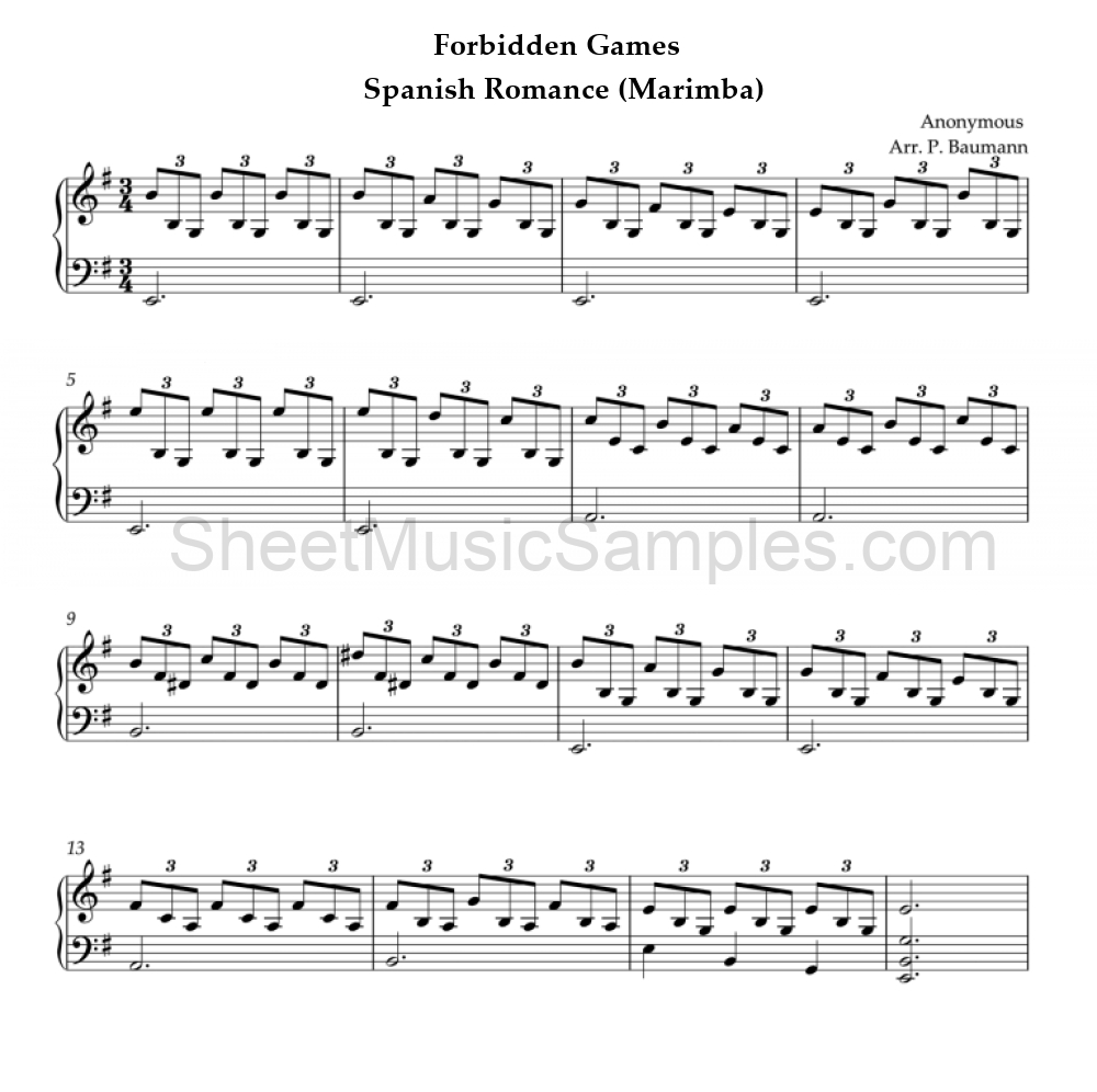 Forbidden Games - Spanish Romance (Marimba)