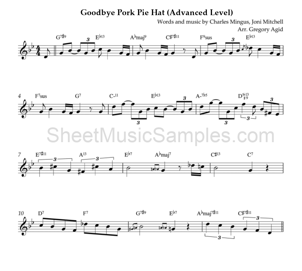 Goodbye Pork Pie Hat (Advanced Level)