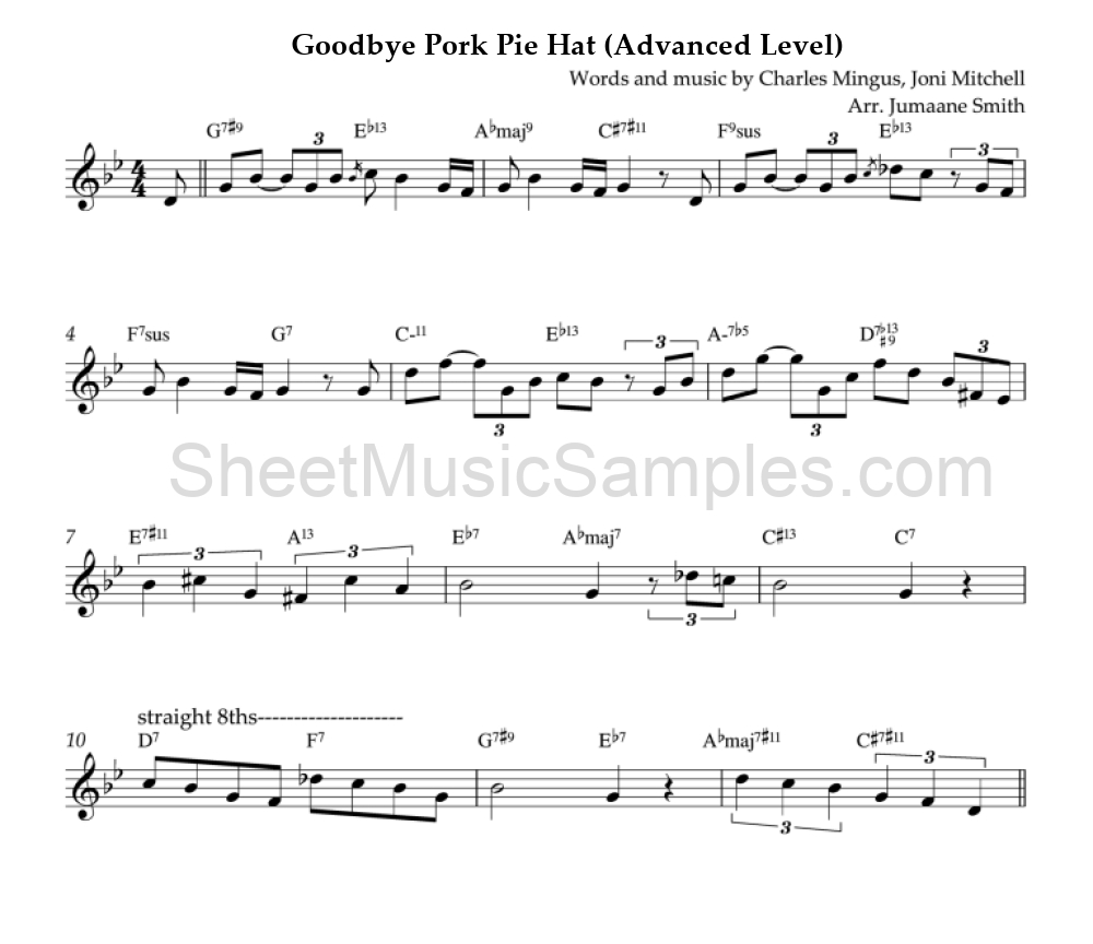 Goodbye Pork Pie Hat (Advanced Level)