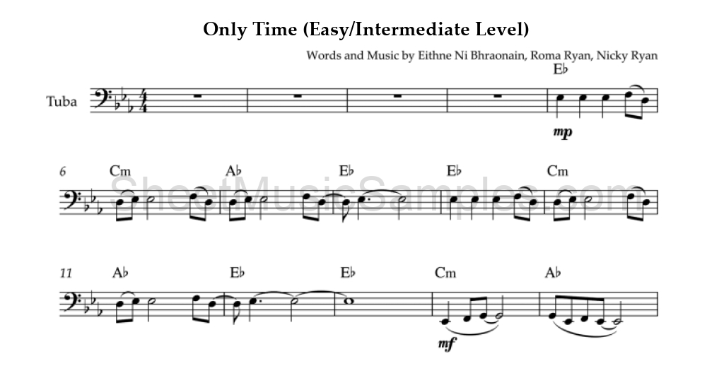 Only Time (Easy/Intermediate Level)