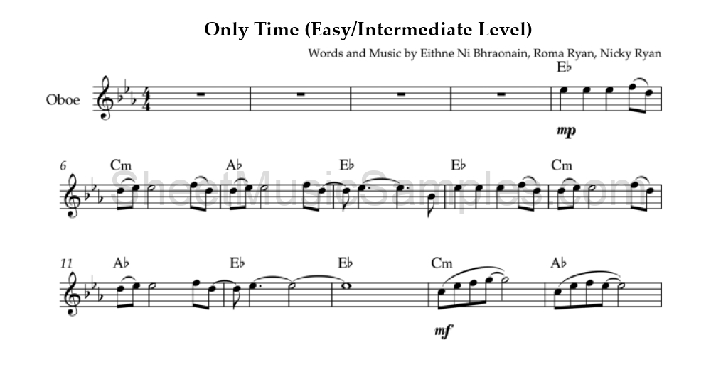 Only Time (Easy/Intermediate Level)