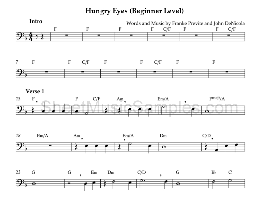 Hungry Eyes (Beginner Level)