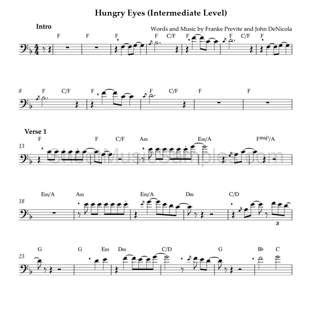 Hungry Eyes (Intermediate Level)