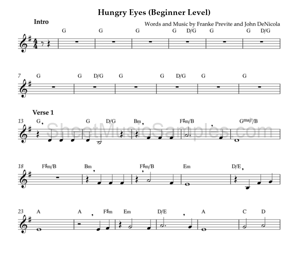 Hungry Eyes (Beginner Level)