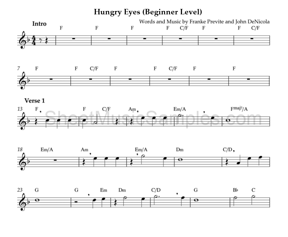 Hungry Eyes (Beginner Level)