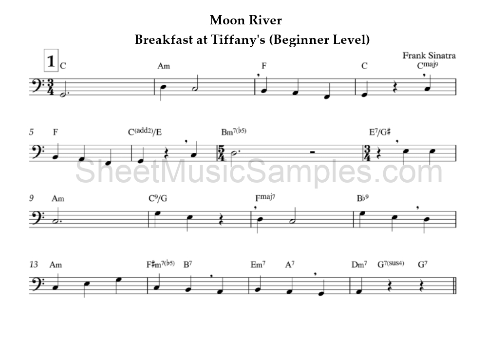 Moon River - Breakfast at Tiffany's (Beginner Level)