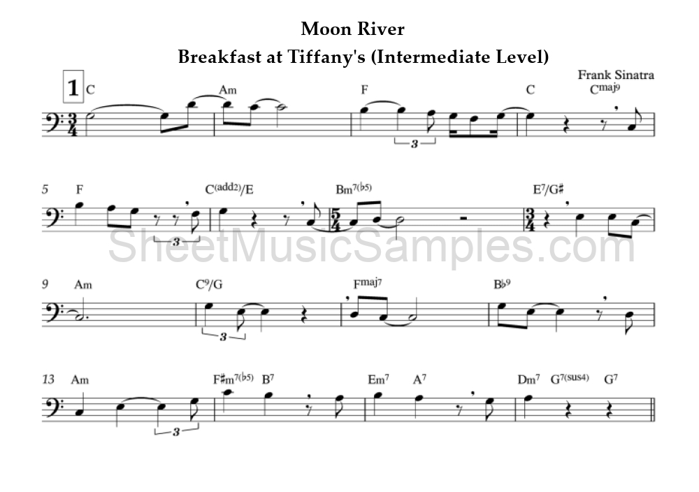 Moon River - Breakfast at Tiffany's (Intermediate Level)