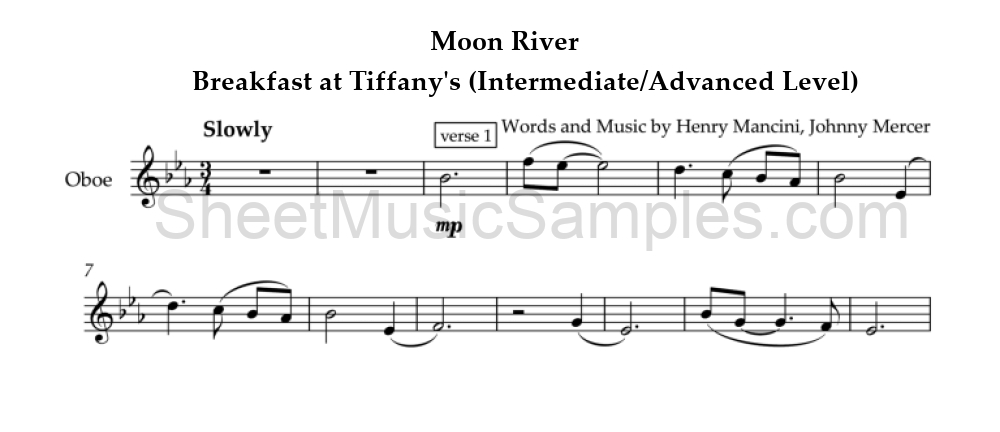 Moon River - Breakfast at Tiffany's (Intermediate/Advanced Level)