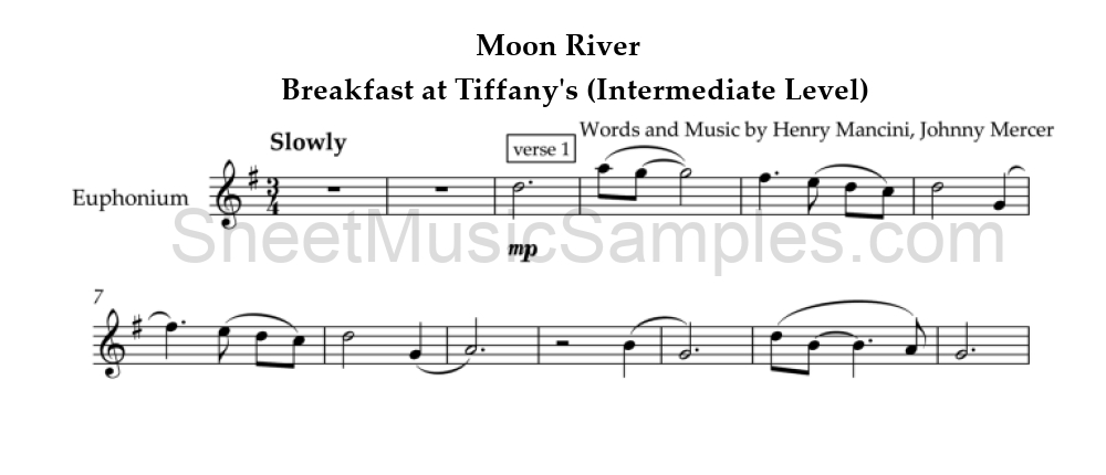 Moon River - Breakfast at Tiffany's (Intermediate Level)