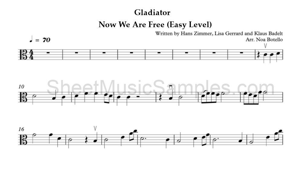 Gladiator - Now We Are Free (Easy Level)