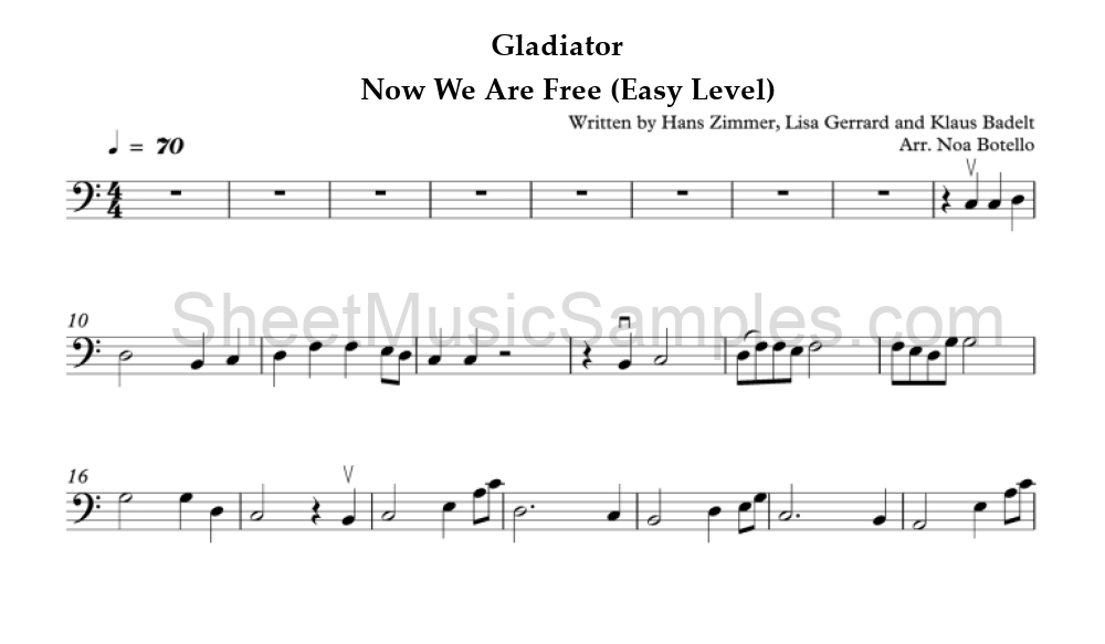 Gladiator - Now We Are Free (Easy Level)