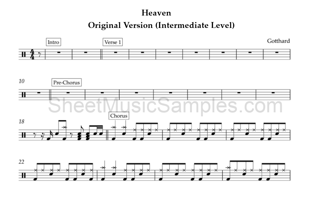 Heaven - Original Version (Intermediate Level)