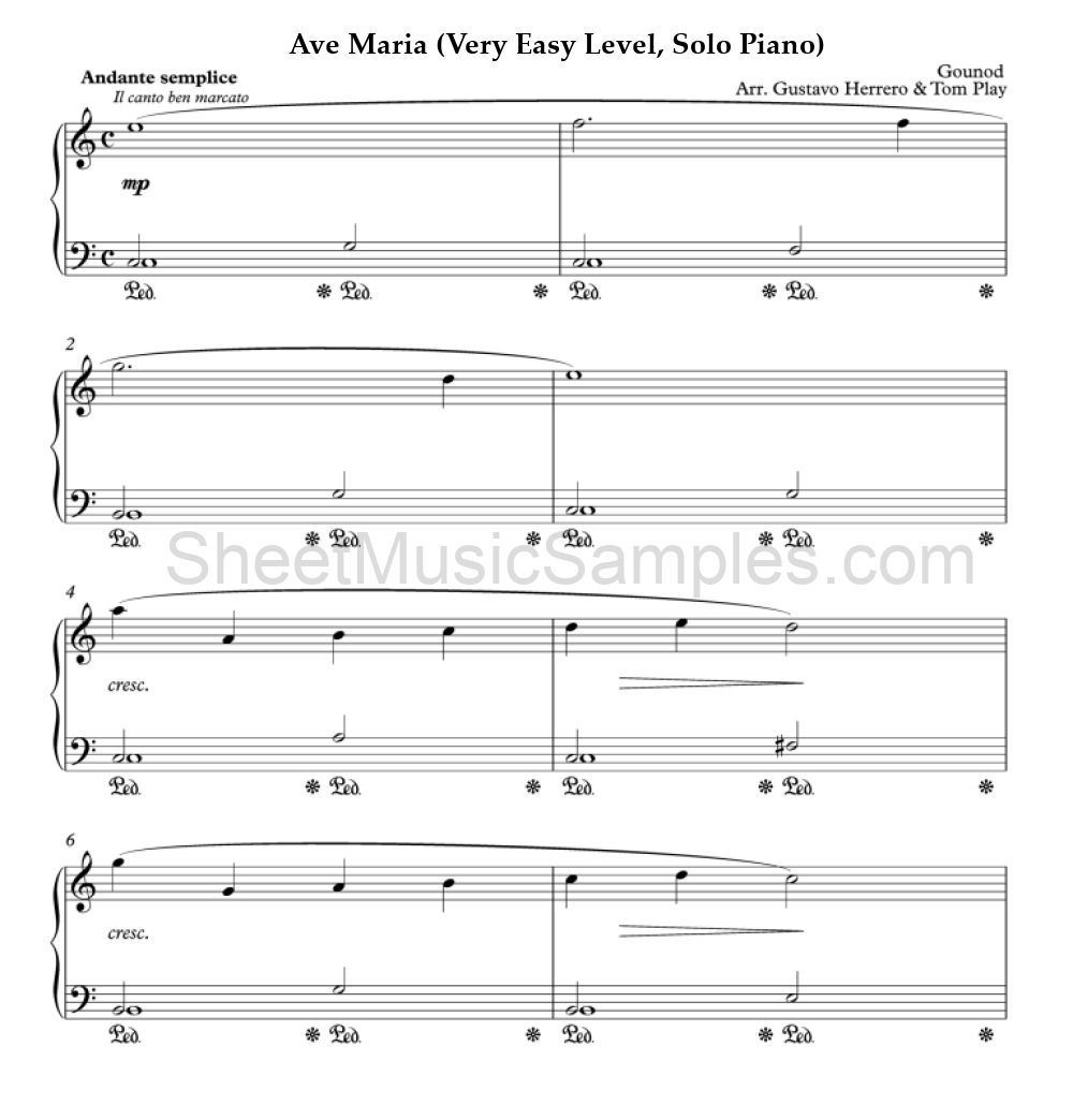 Ave Maria (Very Easy Level, Solo Piano)