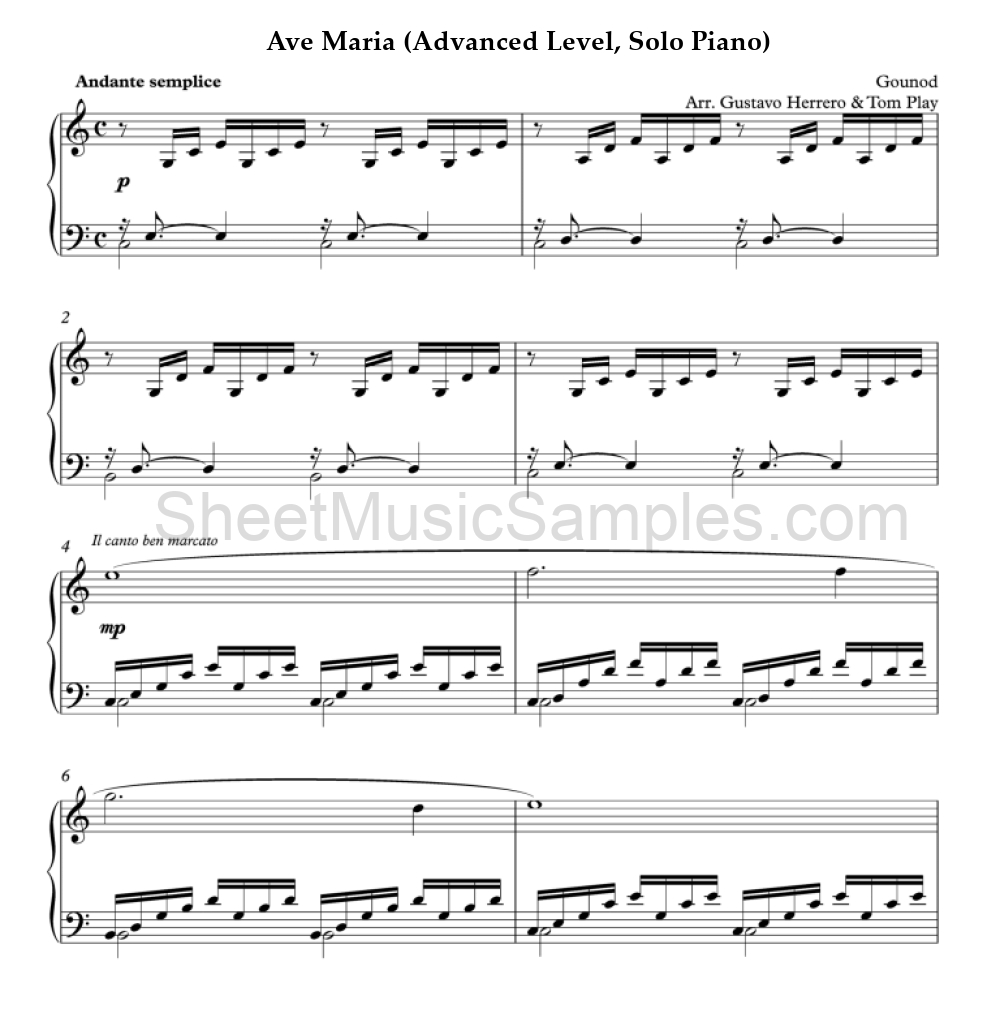 Ave Maria (Advanced Level, Solo Piano)