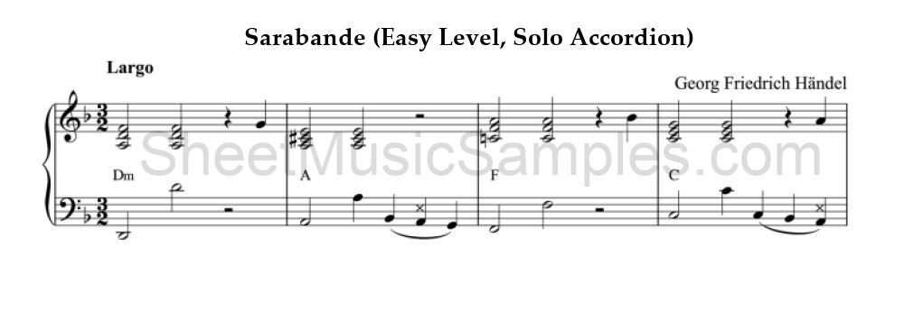 Sarabande (Easy Level, Solo Accordion)