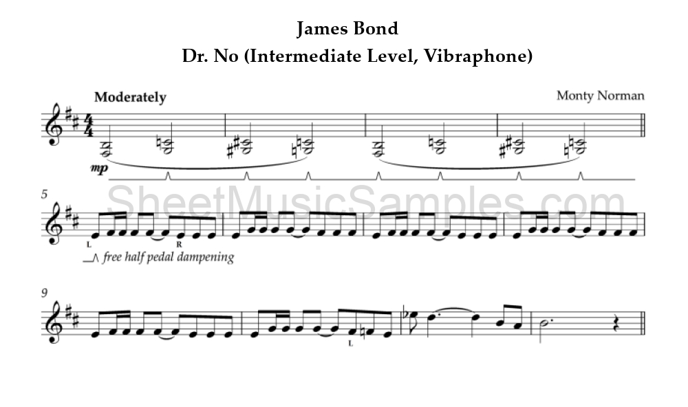 James Bond - Dr. No (Intermediate Level, Vibraphone)