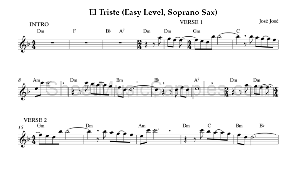 El Triste (Easy Level, Soprano Sax)