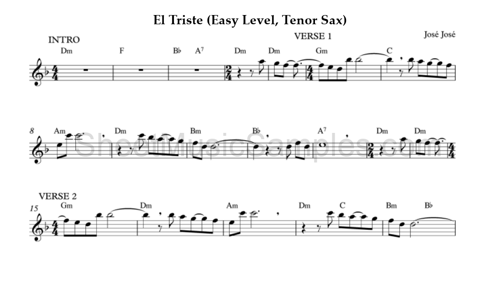 El Triste (Easy Level, Tenor Sax)