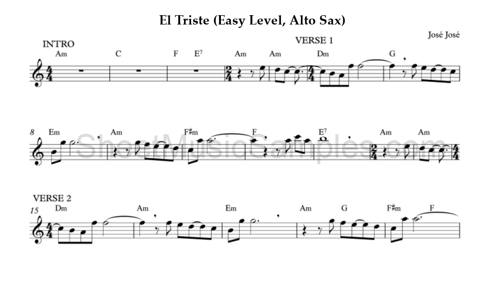 El Triste (Easy Level, Alto Sax)