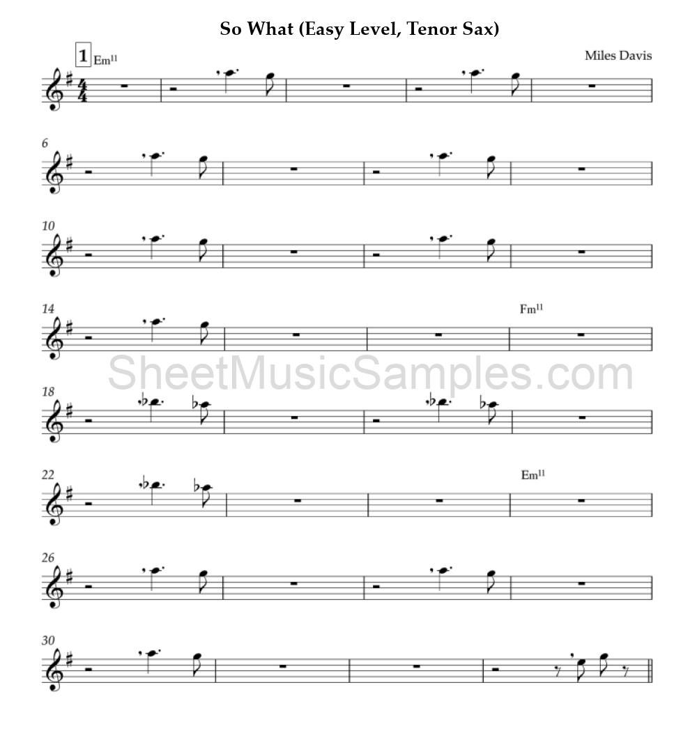 So What (Easy Level, Tenor Sax)