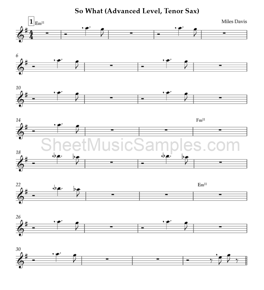 So What (Advanced Level, Tenor Sax)