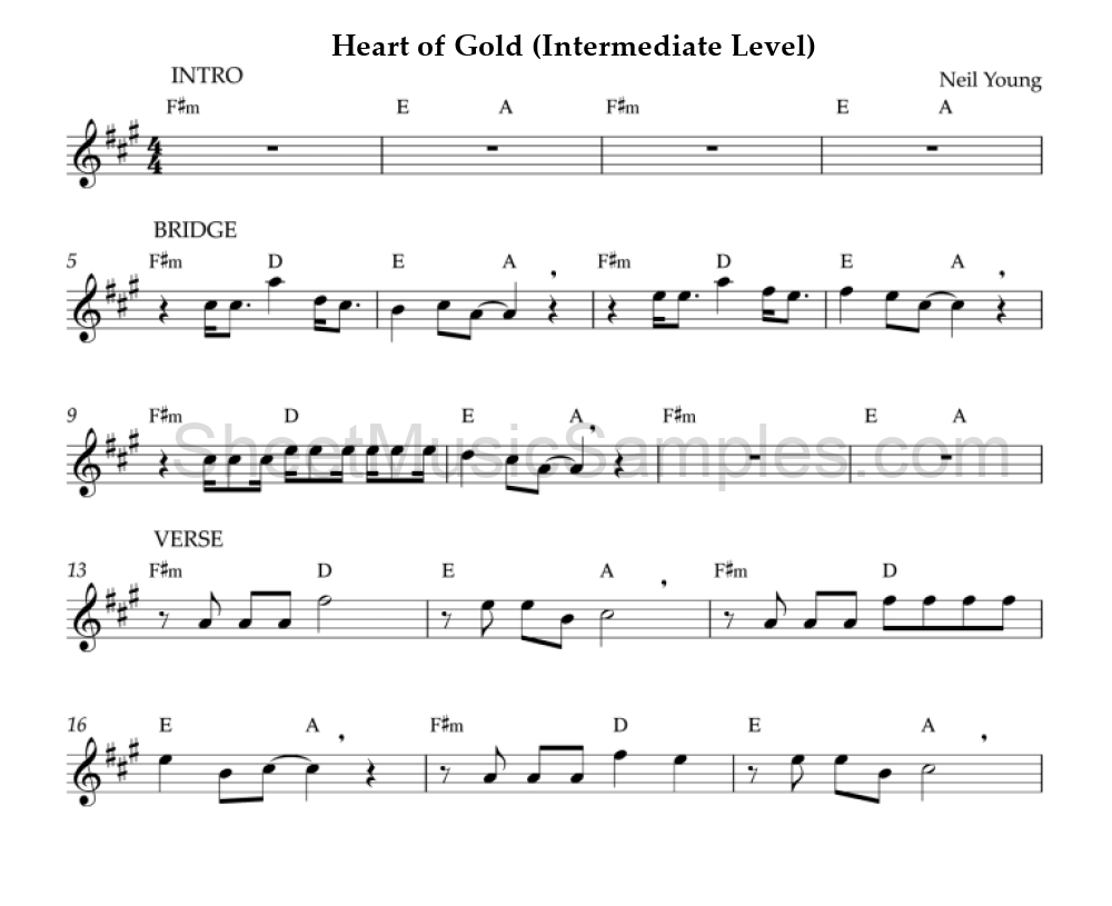 Heart of Gold (Intermediate Level)