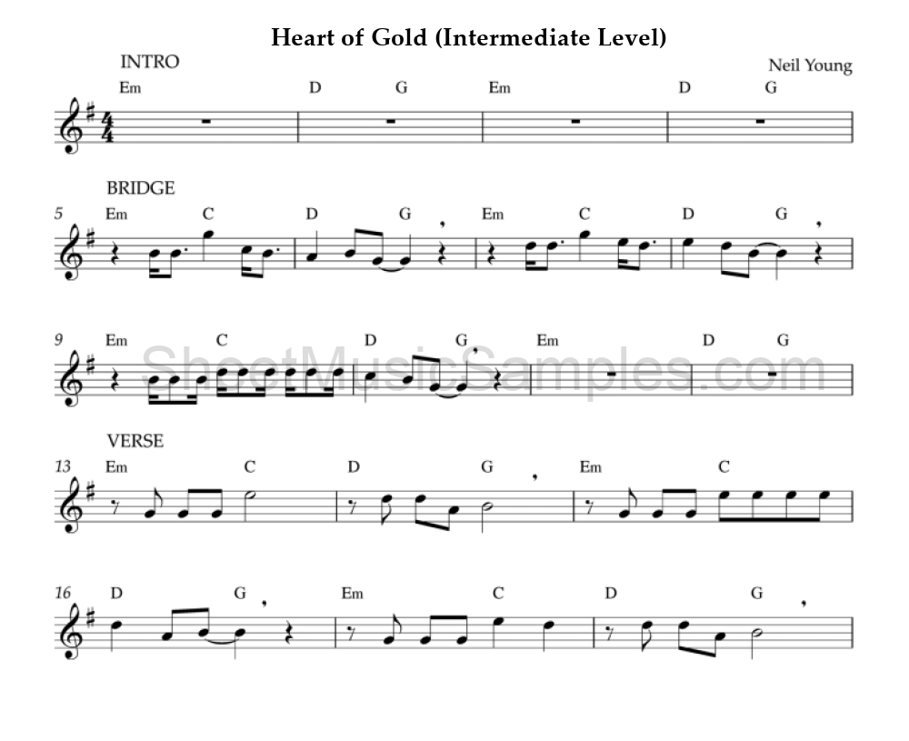 Heart of Gold (Intermediate Level)