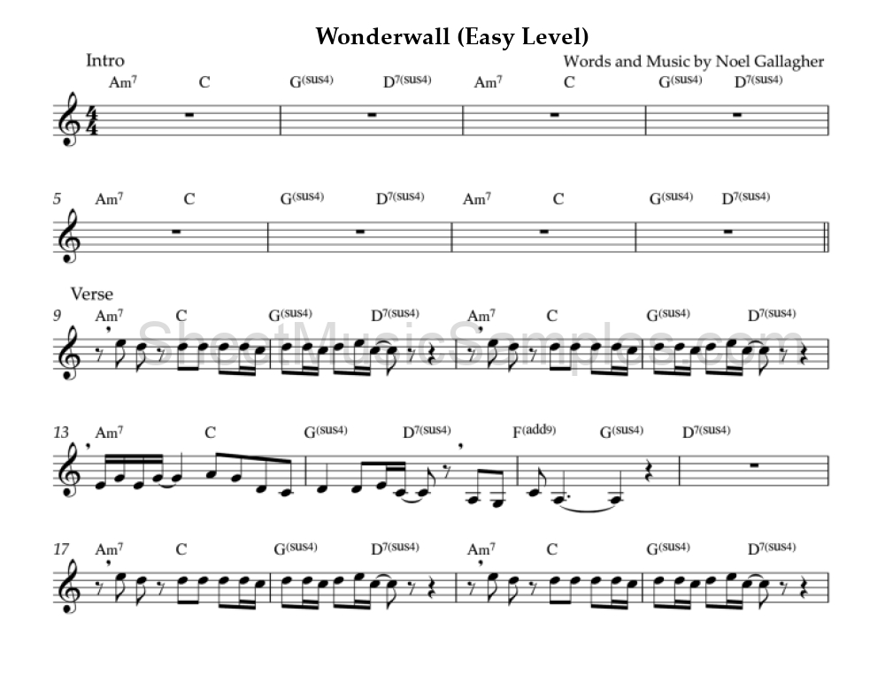 Wonderwall (Easy Level)