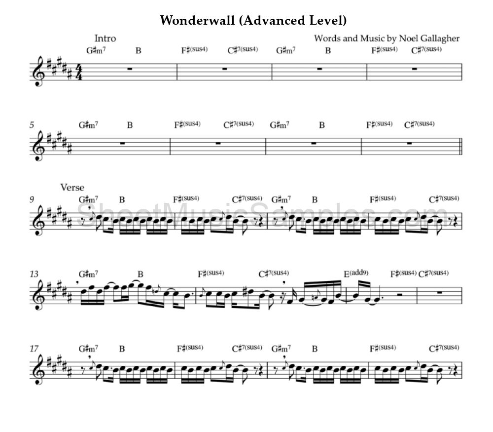 Wonderwall (Advanced Level)