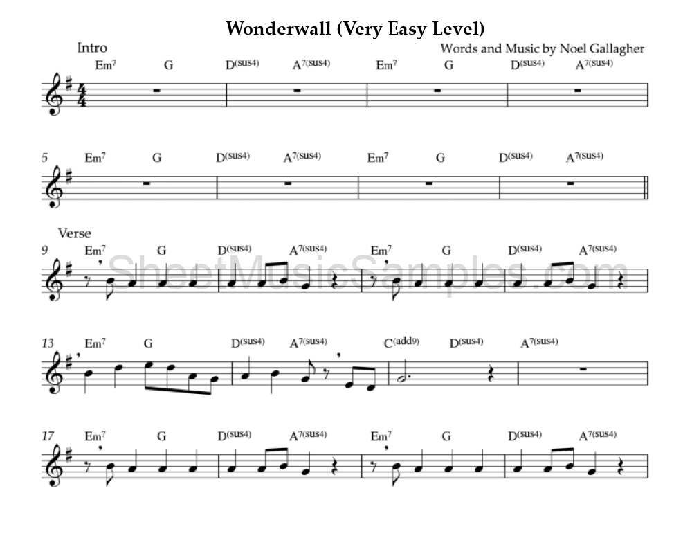 Wonderwall (Very Easy Level)