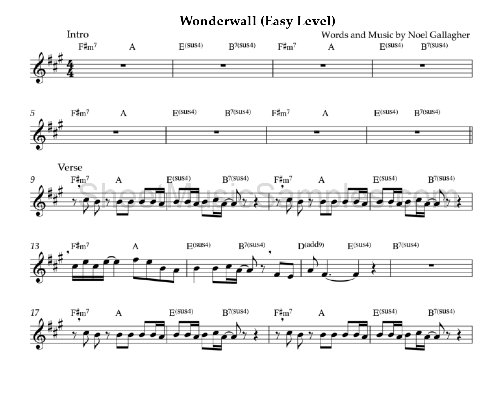 Wonderwall (Easy Level)