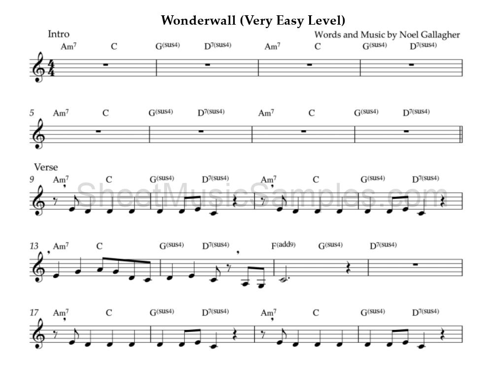 Wonderwall (Very Easy Level)