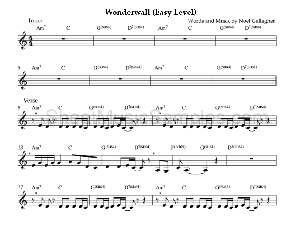 Wonderwall (Easy Level)