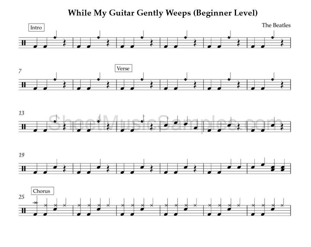 While My Guitar Gently Weeps (Beginner Level)