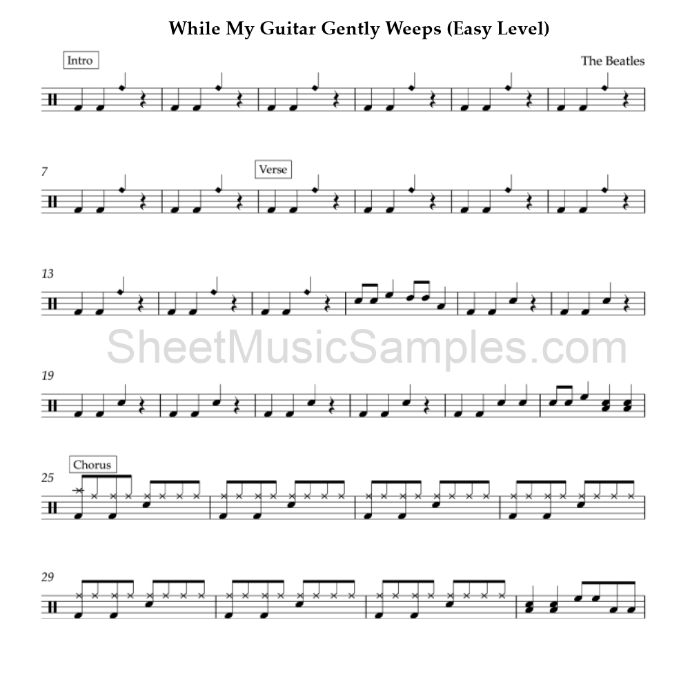 While My Guitar Gently Weeps (Easy Level)