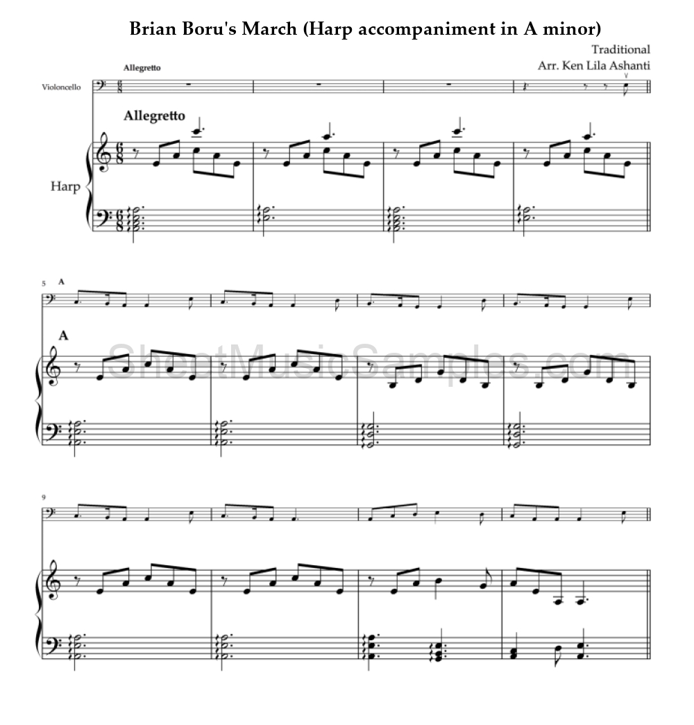 Brian Boru's March (Harp accompaniment in A minor)