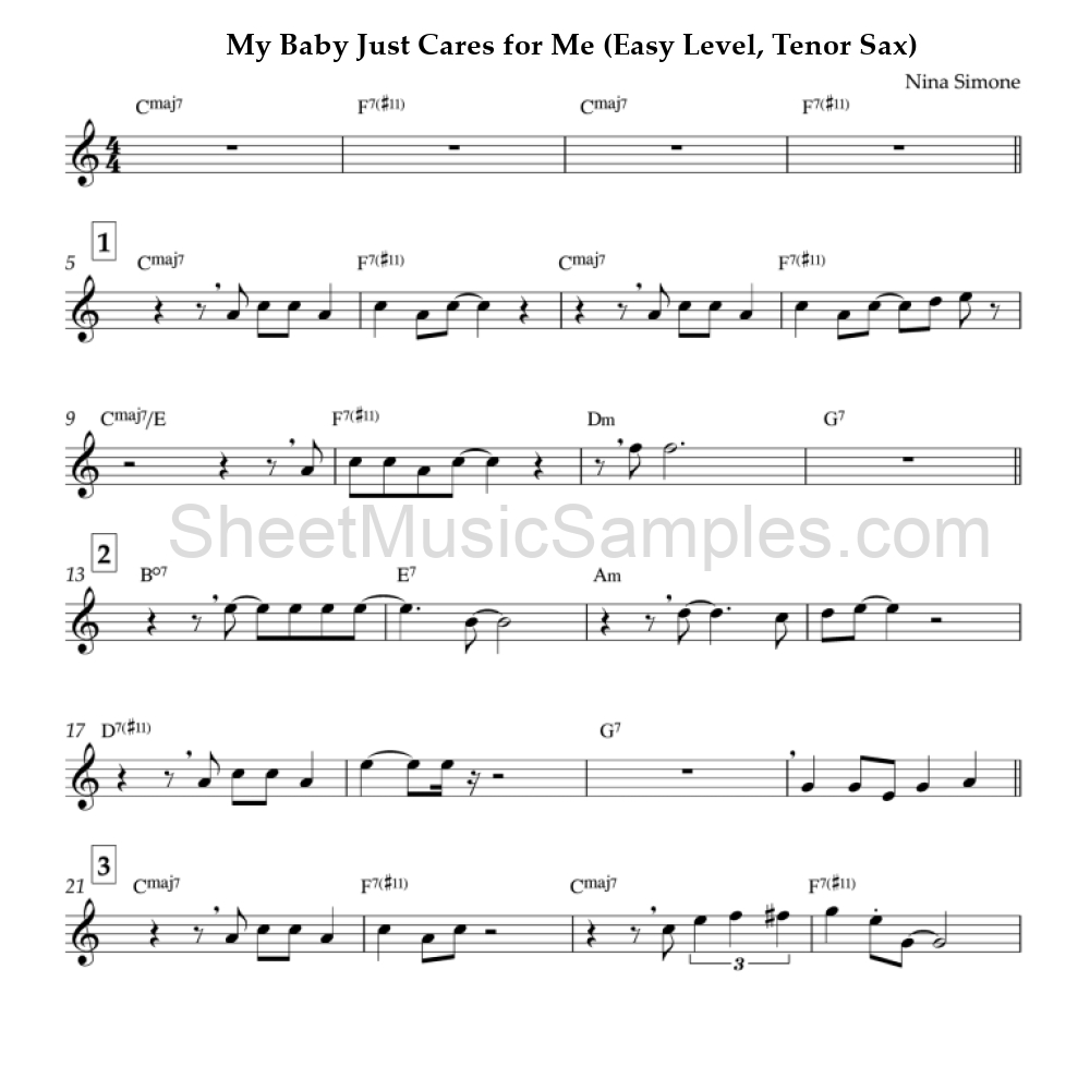 My Baby Just Cares for Me (Easy Level, Tenor Sax)