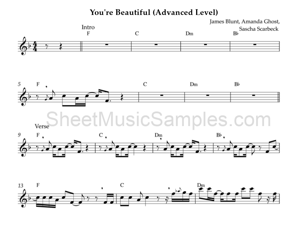 You're Beautiful (Advanced Level)