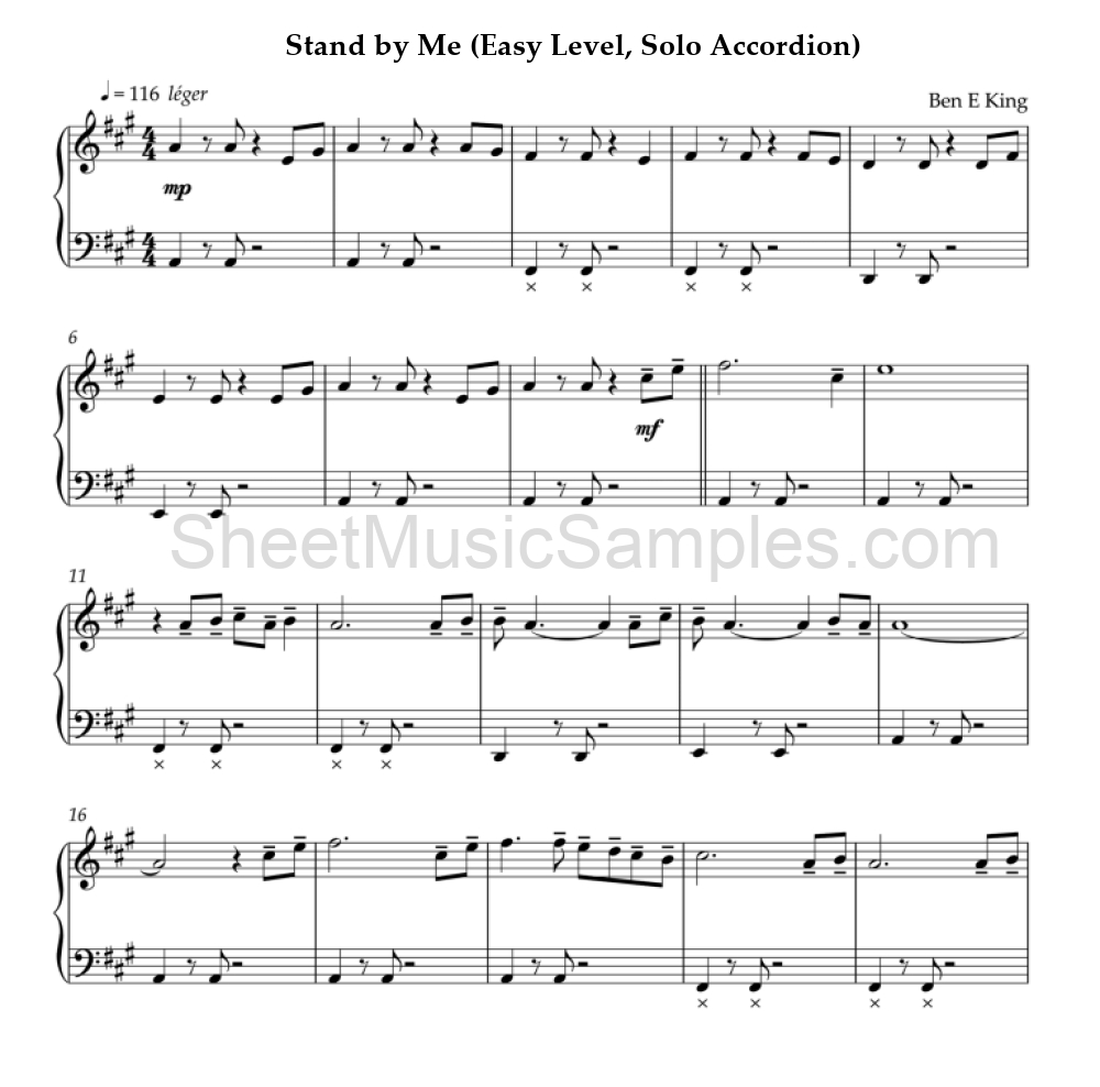 Stand by Me (Easy Level, Solo Accordion)