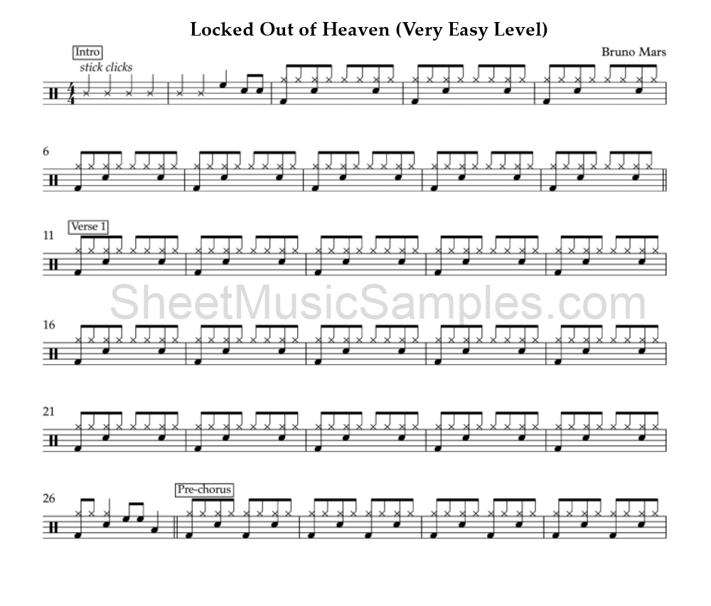 Locked Out of Heaven (Very Easy Level)