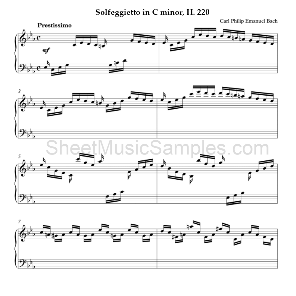 Solfeggietto in C minor, H. 220