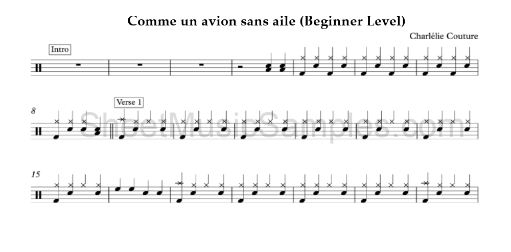 Comme un avion sans aile (Beginner Level)