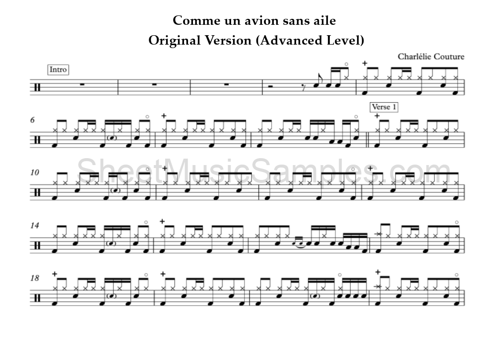 Comme un avion sans aile - Original Version (Advanced Level)